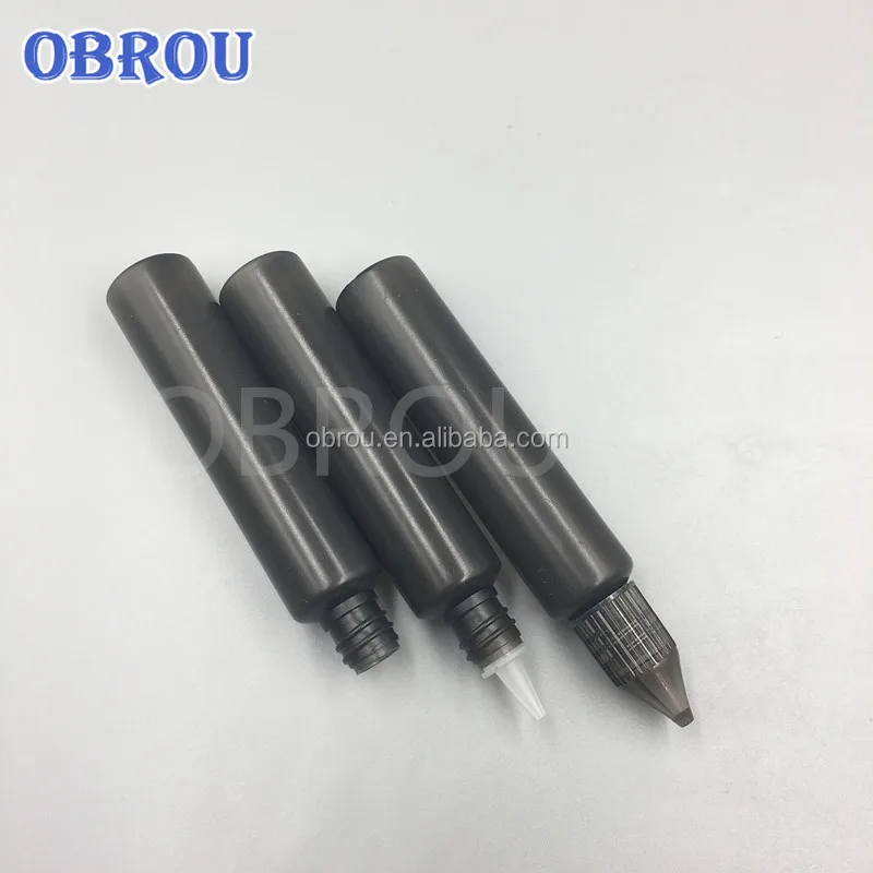 

Obrou 120pcs 30ml black pen bottles PE liquid refillable dropper bottle 30ml pen shape bottles with dropper tips free shipping