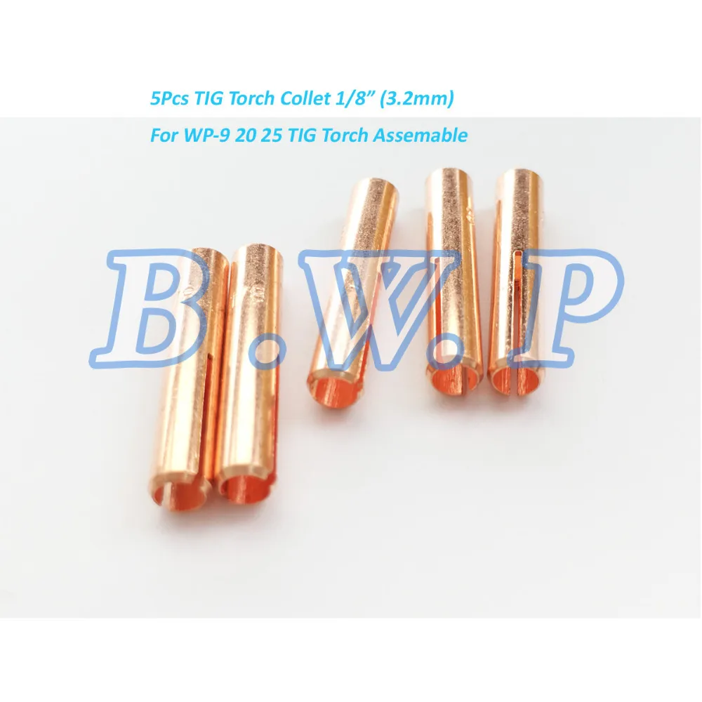 5Pcs WP-9 CK9 PTA-9 125 Ampère TIG Toorts Collet 1/8 "3.2mm 13N24