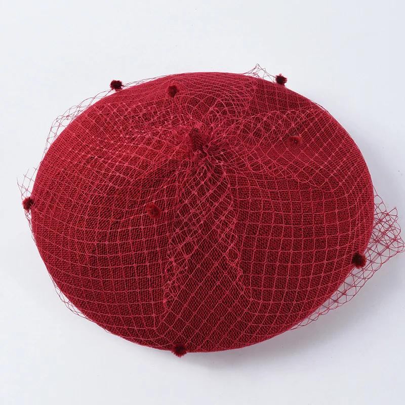 USPOP Summer hats Women beret vintage mesh yarn berets fashion female breathable beret hat solid color cap