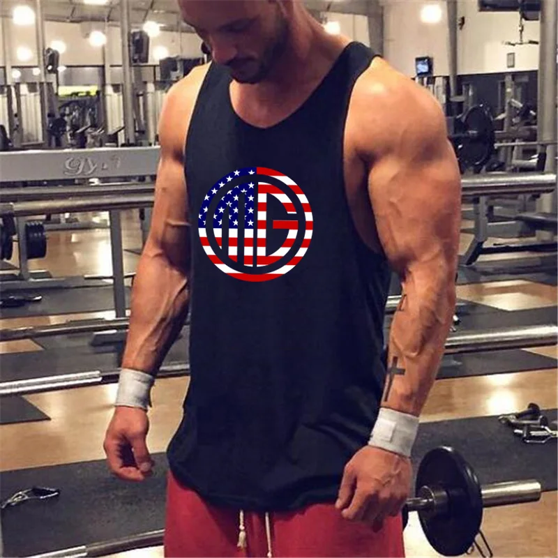 

Brand fitness clothing gyms tank top men bodybuilding sleeveless shirt muscle tanktop cotton workout vest Sportswear Stringers