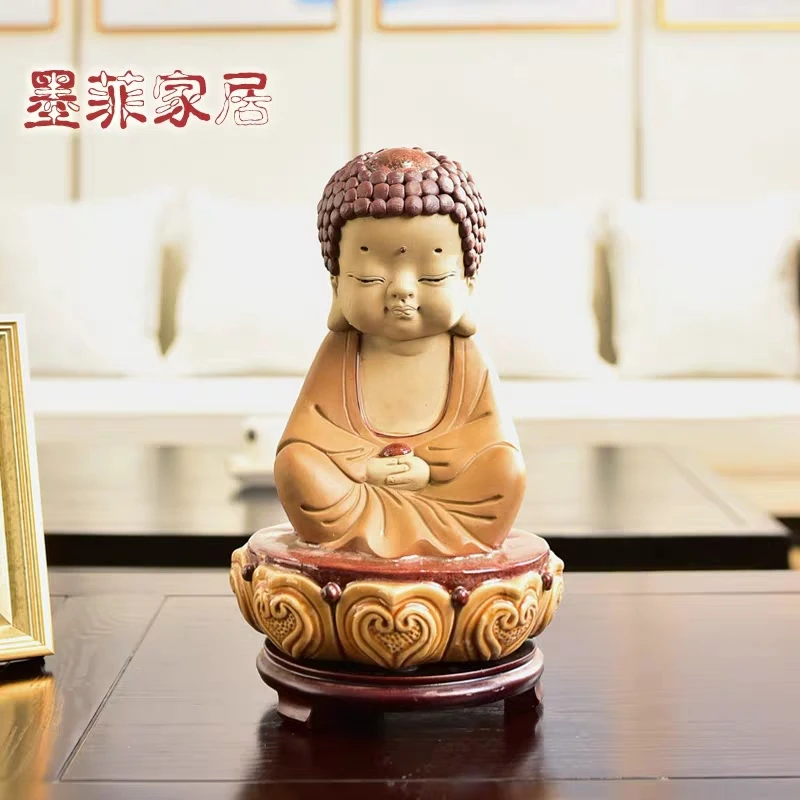 Buddha Yuan Siyuan Sculpture Ceramic Decoration Crafts Chinese Classical Home Decoration Buddha Images Zen decoration