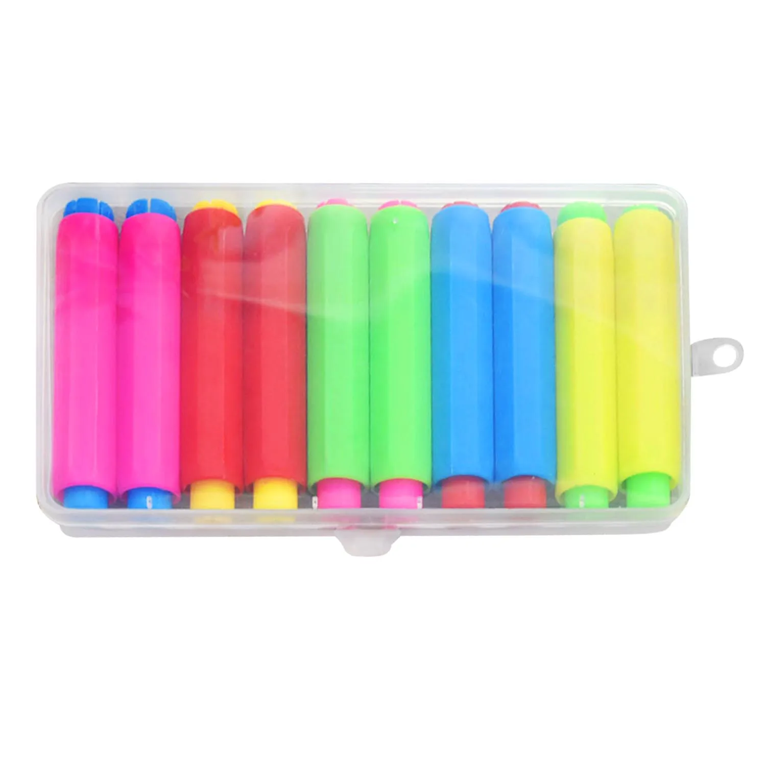 10pcs Adjustable Colored Chalk Holder Clip with Hard Storage Case for Teachers Kids Children School Home Supplies