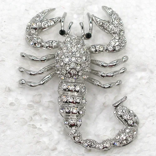 60pcs/lot Mixed Color (Can Notes Color) Wholesale Scorpion Rhinestone Pin brooches C101957