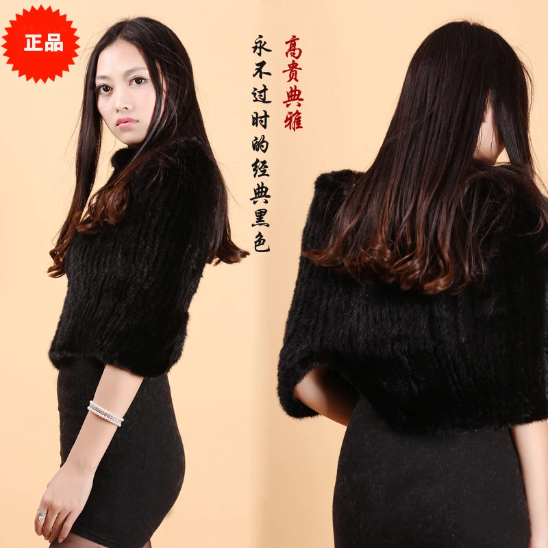 

Mink fur shawl winter women's hair mink fur knitted scarf muffler pullover large cape scarf collars