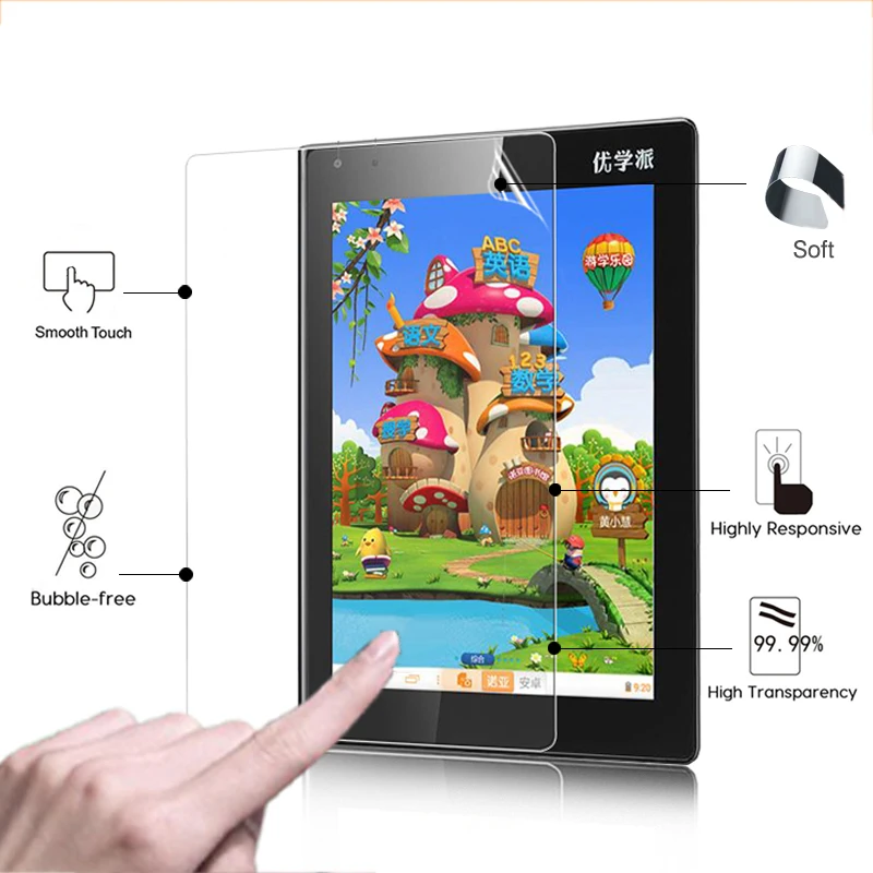 

Front High Clear Glossy screen protector film For Noah U18 8.0" tablet pc front HD lcd screen protective films + clean tools