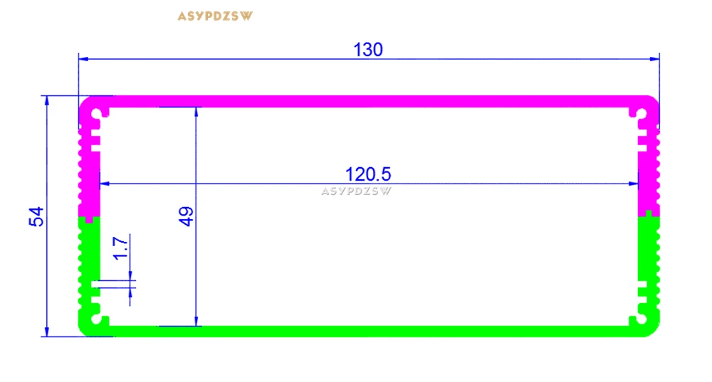 1306 مصدر طاقة خطي صغير من الألومنيوم علبة أمبير صندوق Preamp هيكل PSU 131*55*249