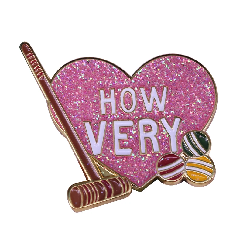 Heathers how very pin pink heart shaped glitter sisters gang badge best friends gift girls accessory