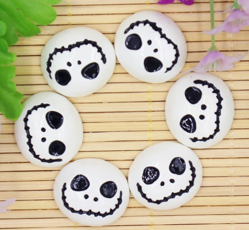 30pcs/lot  flat back resin jack skull   DIY resin cabochons accessories about 25mm