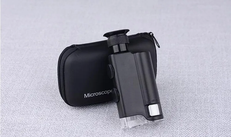 200X,240X Zoom Adjustable LED Illuminate Jewelers Pocket Microscope Handheld Portable Magnfier with Light Source