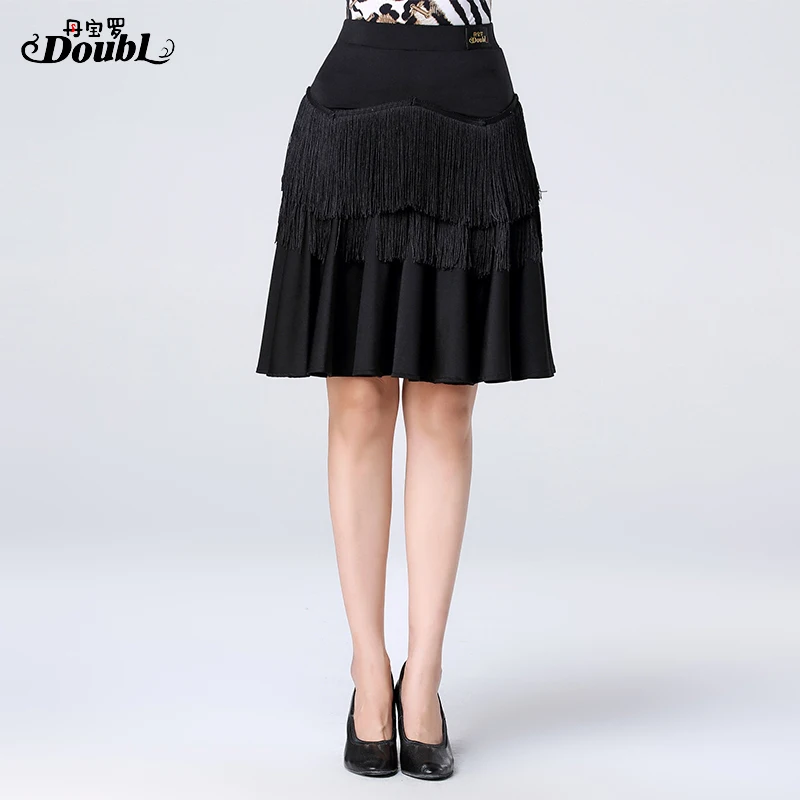 Latin Skirt New tasseled half-length skirt Female Adult  Dance skirt Sexy Performance Dress Skirt