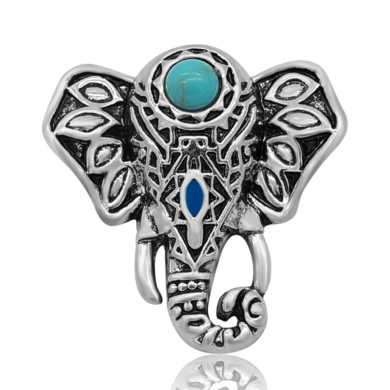 New KZ1397 Beauty turquoisestone pattern Elephant flowers starfish 20MM snap buttons fit snap bracelet jewelry wholesale