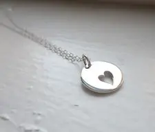 Heart Round Dog Tag Necklace low price custom metal heart shape cut out dog tag