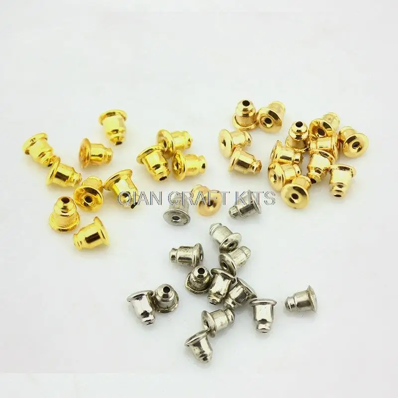 2000pcs silver gold,antique bronze mixed colors plated barrell bullet plug earring nuts earring backs stoppers nickle free