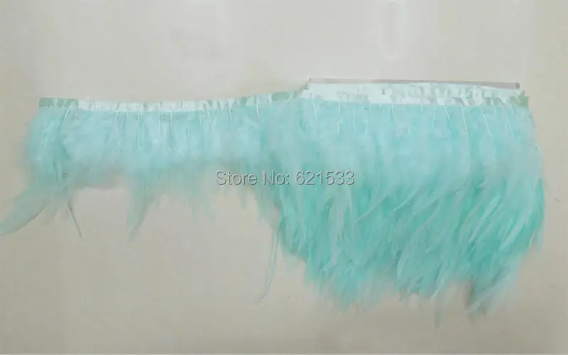 

Feathers Trim,10yards/lot-Mint Green Rooster Feather Saddle Fringe Trims,Hackle feather fringe,4-6inches height