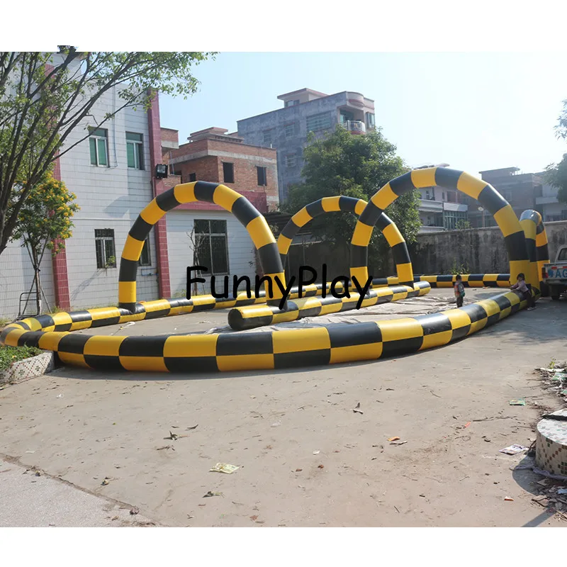 Inflatable go karts barriers race track for children Inflatable Race Track Sport Games For Sale, inflatable race track