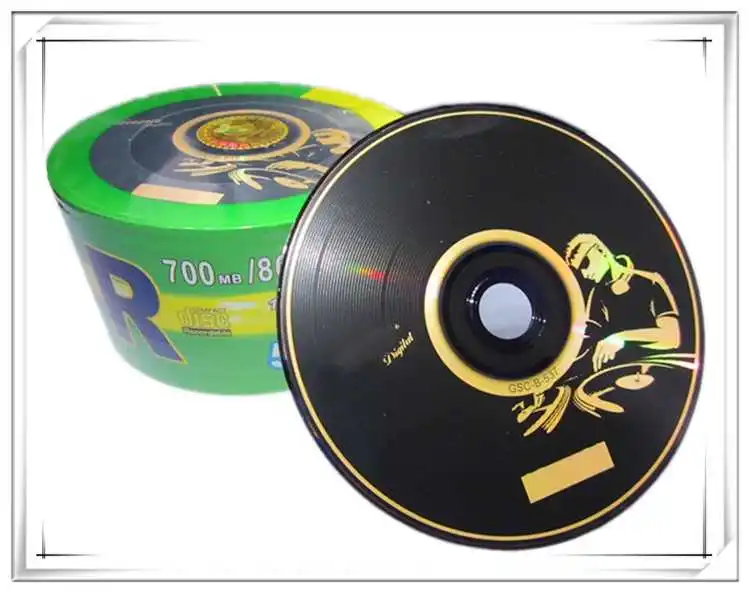 Wholesale 25 Discs Grade A 700 MB Blank DJ Black Printed CD-R