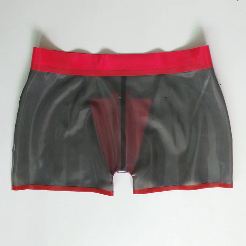 Latex Underwear for men sey Shorts  with Zipper 3D Punch Pants Tight  Fit Handmade underpants