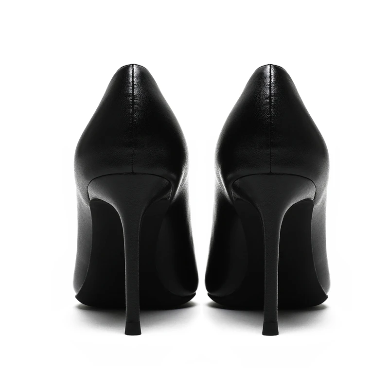 KATELVADI Party Shoes High Heels Fashion Women Pumps Black Split Leather 8CM High Heel Sexy Wedding Shoes Woman,K-319