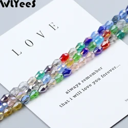 WLYeeS 4*6mm Water droplets Austrian crystal beads 100pcs pendant Glass Loose Beads for Jewelry necklace accessories Making DIY