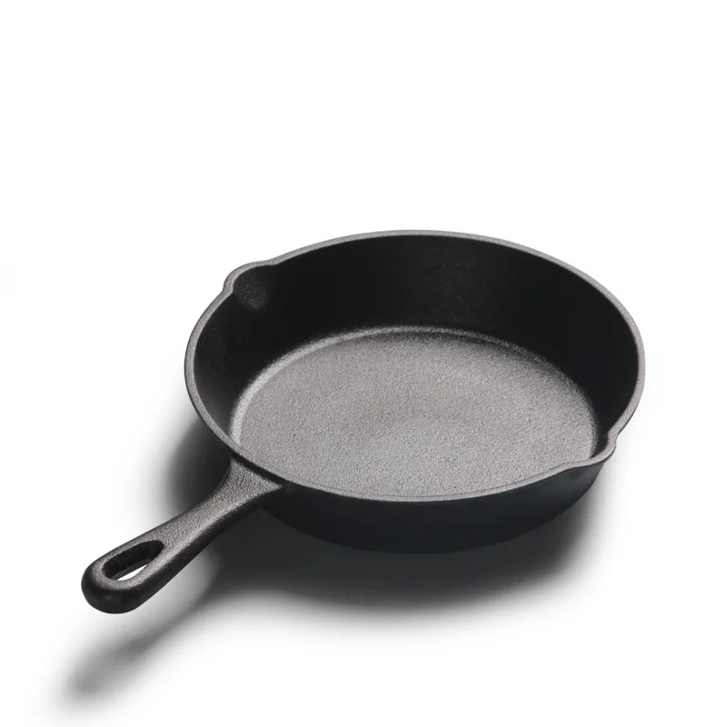 

Size:20 cm Cast Iron Skillet Fry Pan with Silicone Handle Nonstick Griddle Grill Cookware Black (frypan-long handle)