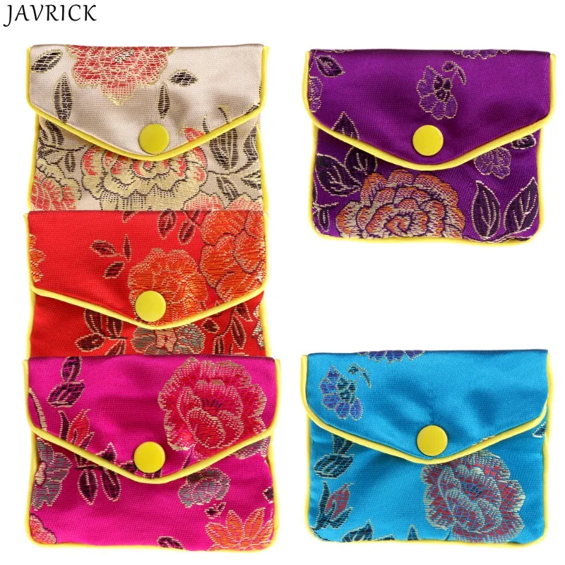 JAVRICK  Jewelry Storage Bags Silk Chinese Tradition Pouch Purse Gifts Jewels Organizer