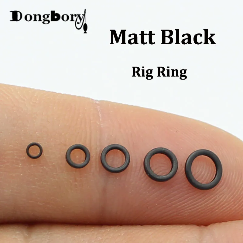 50pcs Carp Fishing Accessory Rig Rings 2.0mm 3.1mm 3.7mm 4.4mm 5.3mm Blowback Rig Ring Round Matt Black Terminal Tackle
