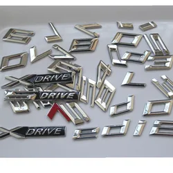 Letras cromadas y plateadas brillantes, insignias de emblemas de maletero para BMW 1, 2, 3, 4, 5, 6, 7, 8 Series 2017 + XDrive SDrive