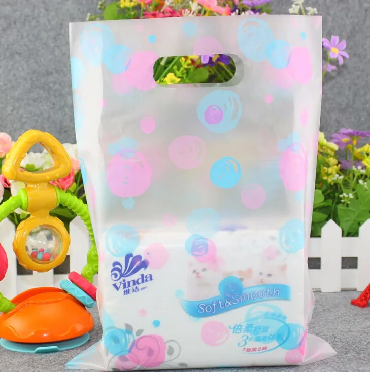 Shopping Plastic Gift Bags With Handle/Clear Plastic Bags Shopping Large For Clothes 20x29cm