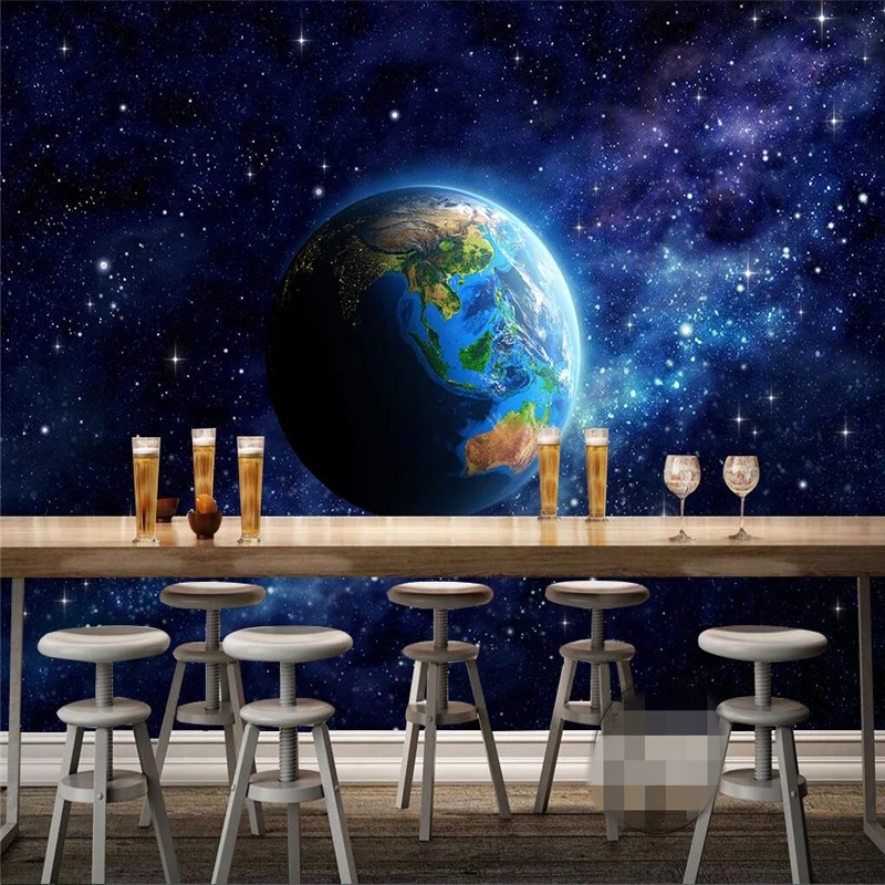 beibehang Custom photo wallpaper  wall stickers blue fantasy universe starry modern minimalist wallpaper background wall