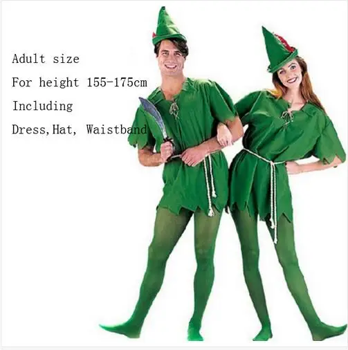 Mới 2017 Peter Pan Trang Phục Hóa Trang Người Lớn Halloween Carvinal Trang Phục Hóa Trang Cho Trẻ Em Nam Nữ Trang Phục Hóa Trang