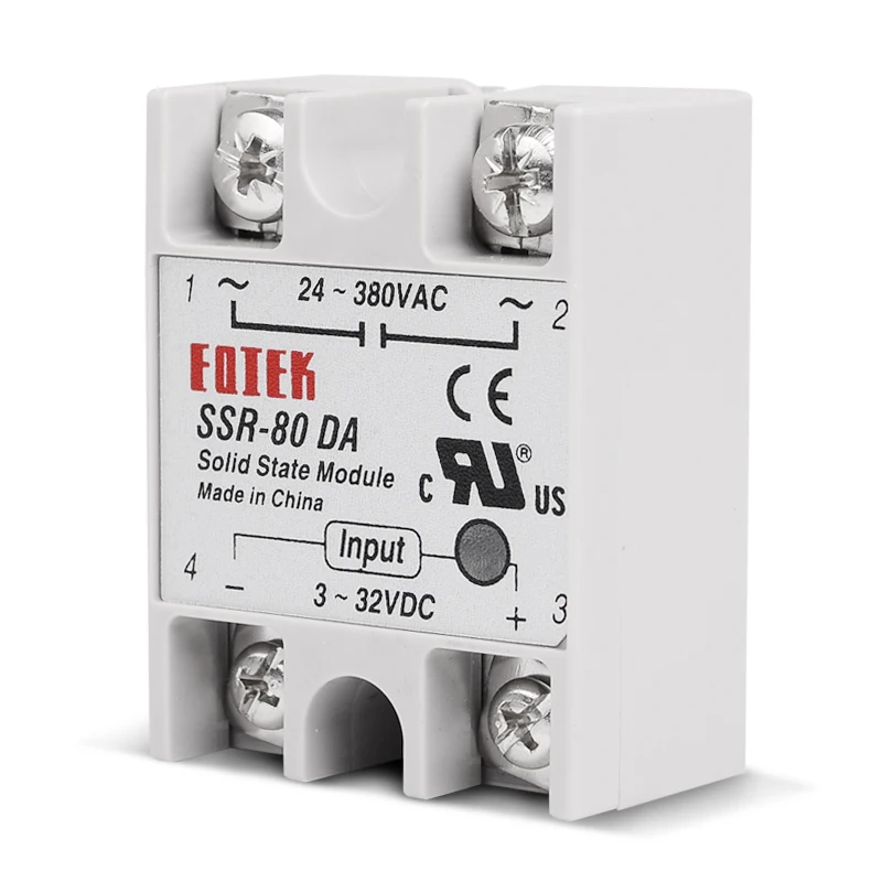 SSR-80DA Industrial Solid State Relay 80A 80DA SSR 80 DA Input Control Voltage 3-32V 12V DC and Output Load 24-380V 220V AC