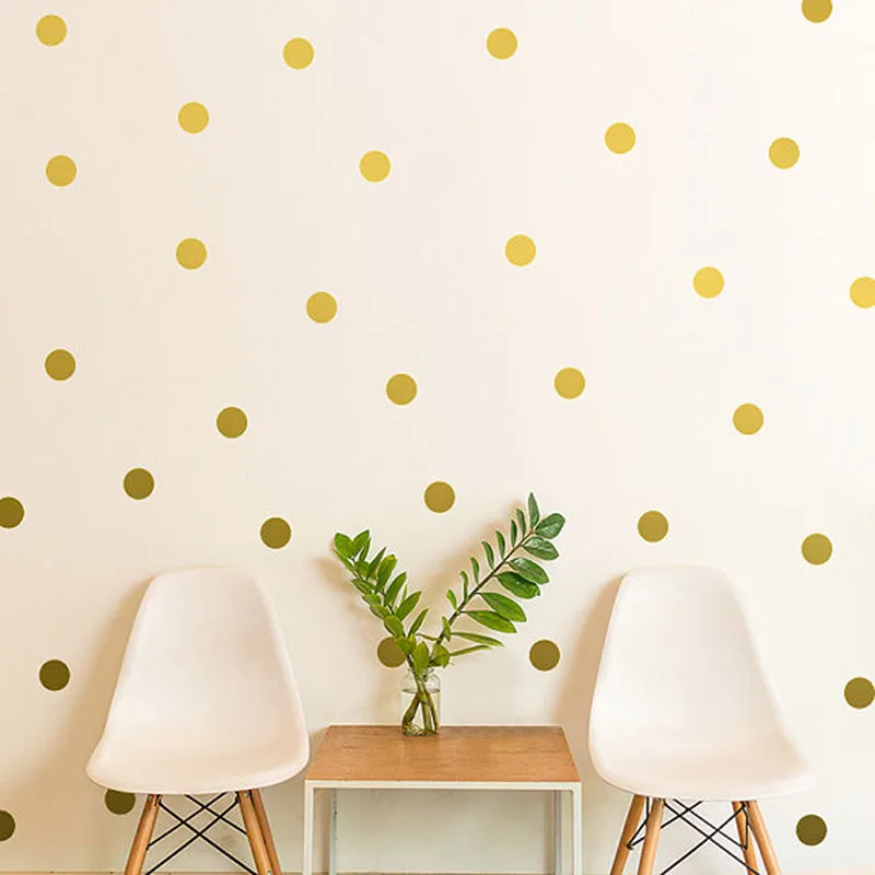 Złote Polka okrągłe koła naklejki ścienne dla dzieci dziewczyny pokoje dla chłopców przedszkole małe okrągłe naklejki ścienne Home Decor prezenty dla dzieci Mural artystyczny