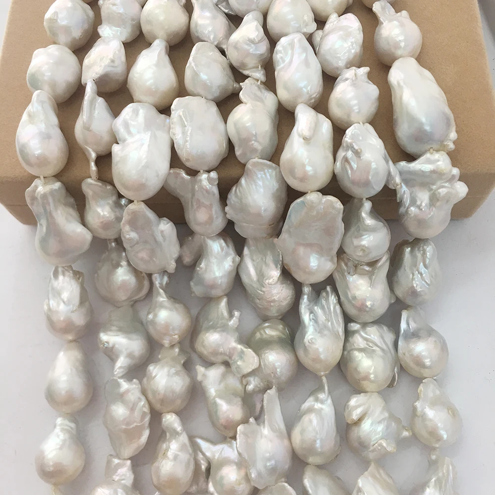 100% NATURE FRESHWATER BIG Baroque PEARL NECKLACE-50 cm-80 cm,HIGH quality 16-24 mm nature white white pearl,925 SILVER CLASP