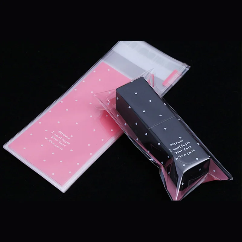 100 Pcs/Lot New Arrival  Mini Plastic Cookie Packaging Cupcake Wrapper Bags Opp Self Adhesive Gift Candy Lipstick Package