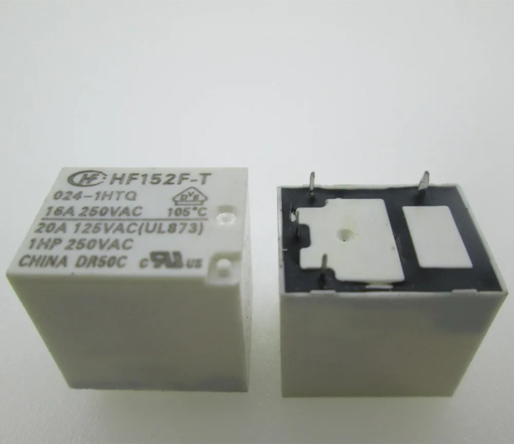 NEW relay HF152F-T-024-1HTQ HF152F-T 024-1HTQ HF152FT-024-1HTQ HF152FT 0241HTQ HF152FT-0241HTQ 24VDC DC24V 24V 16A 250VAC 5pin