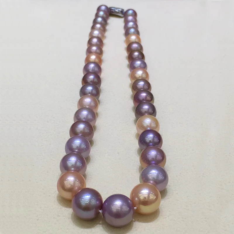 Classic 45cm 10-13mm Large Nearly Round Multi Color Edison Pearls Strand Choker Necklace String for Women Mum Lover High Luster