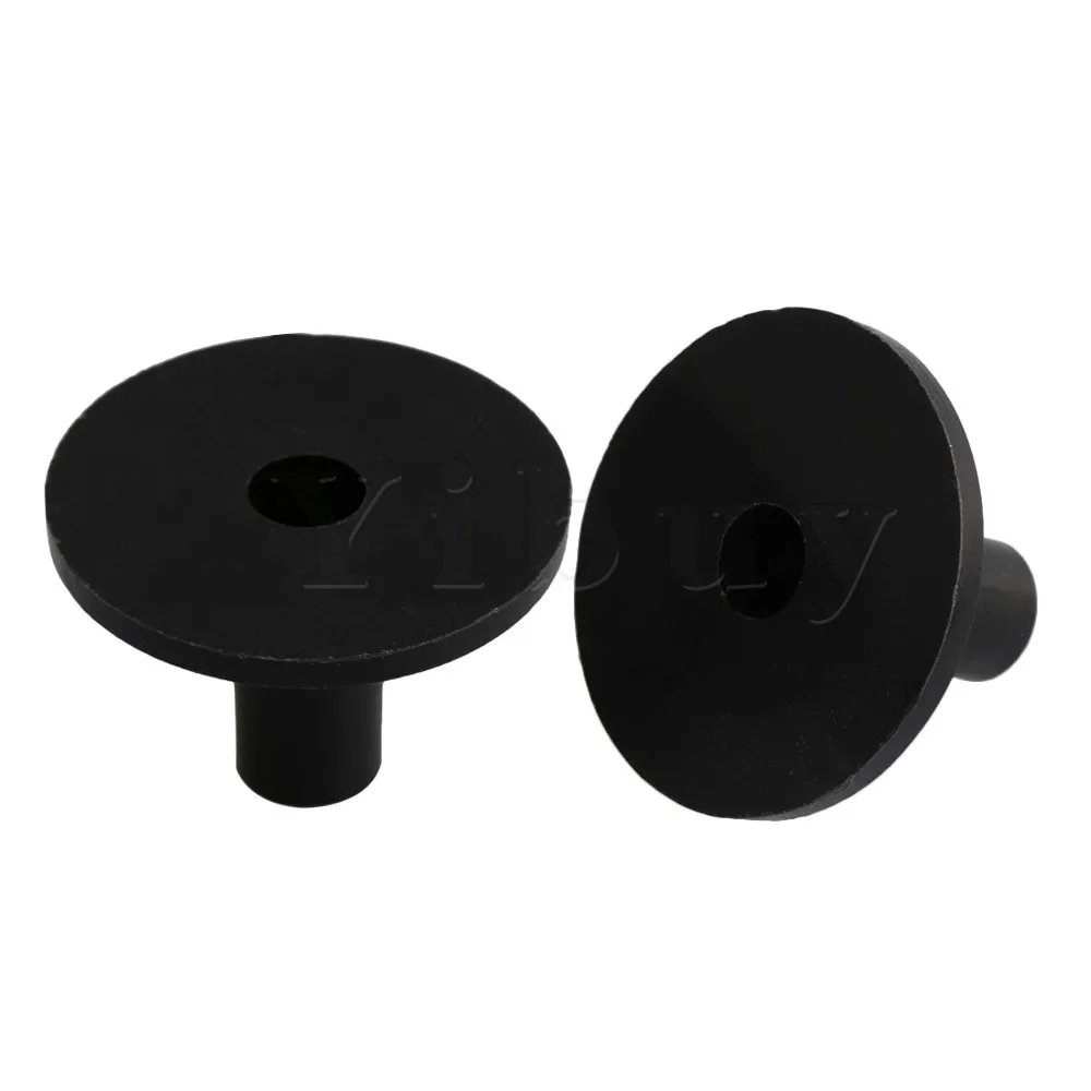 Yibuy 10pcs 3.8x2.6cm Black Plastic Long Cymbal Sleeves with Flange Base for Drum Set