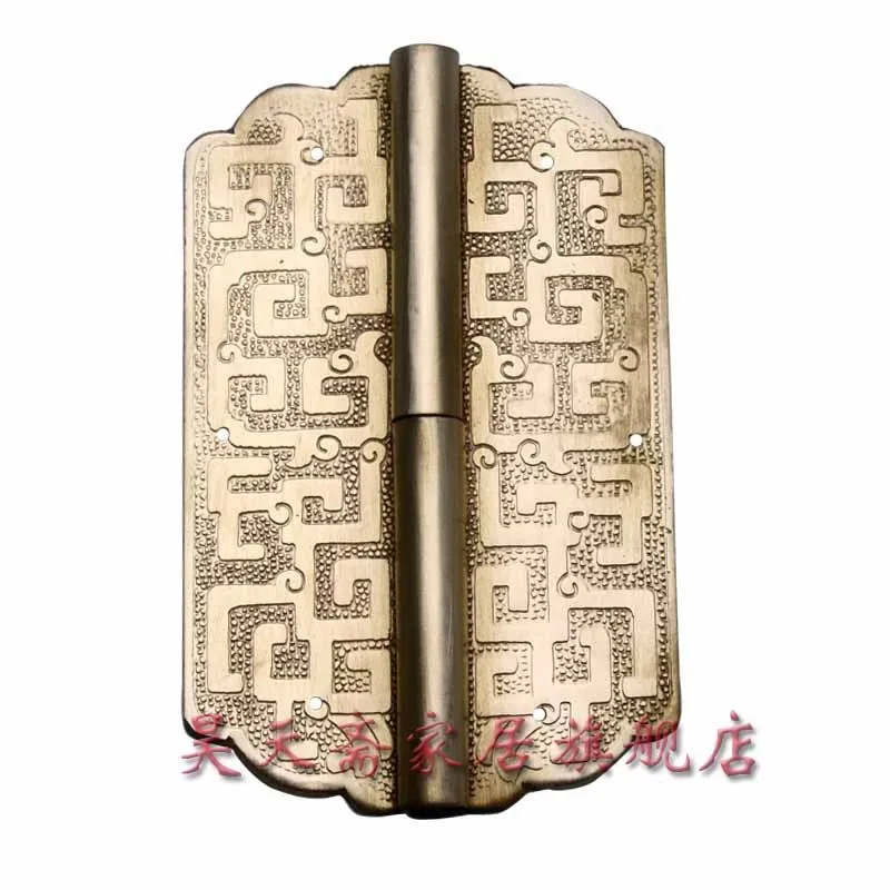 

[Haotian vegetarian] antique Ming and Qing furniture copper fittings / carved hinge / copper engraving hinge HTF-015