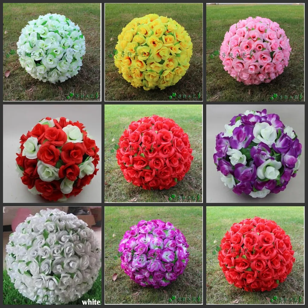 

10 Pcs/lot Artificial Silk Flower Rose Balls Wedding Centerpiece Bouquet for Wedding Party Decoration Decorative Flowers