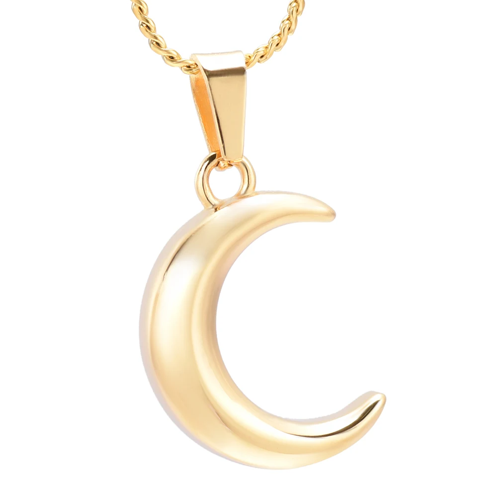 Crescent Moon Necklace Memorial Urns for Ashes Stainless Steel Infinity Cremation Keepsake Jewelry Pendant for Women/Kids/Girls