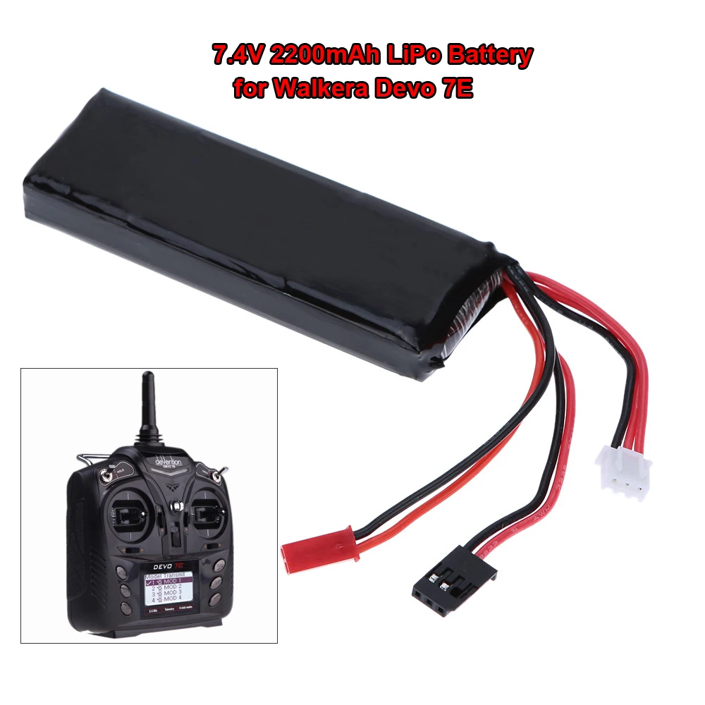 7.4 V 2200 mAh Batteria LiPo 2 S per Walkera Devo 7E RC Trasmettitore