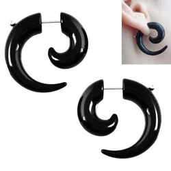 2pcs/lot Acrylic Fake Piercing Ear Stretcher Piercing Body Jewelry Spiral Ear Plugs and Tunnels Fake Cheater Earrings Gauges