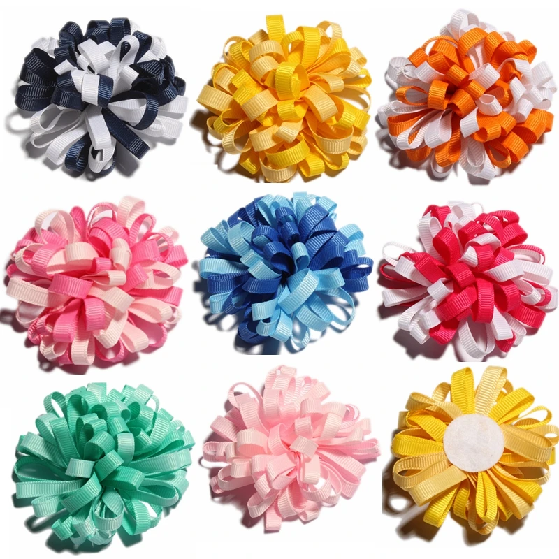 

50PCS 8CM Newborn Twisted Chiffon Flower With Stitch DIY Material For Headband Artificial Fabric Flowers For Hair Accessories