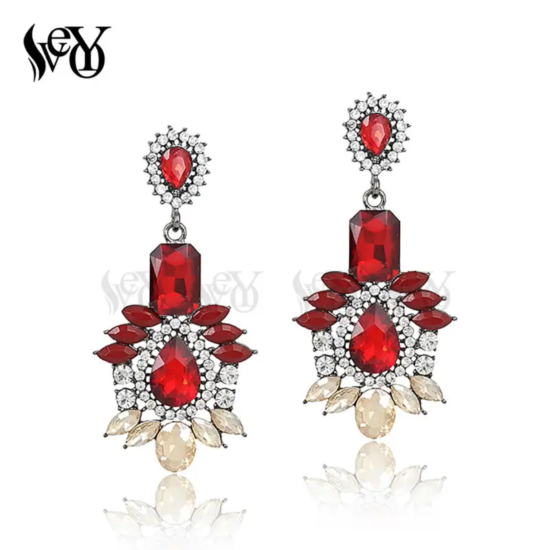 VEYO Acrylic Crystal Earrings For Women Vintage Drop Earrings Classic High Quality Brincos Pendientes