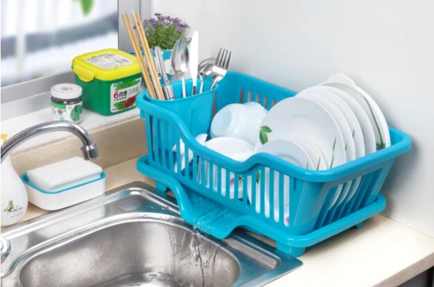 1PC ABS Plastic Large Kitchen Draining Rack Kitchen Utensils Dish Rack Dinner Plates Holder Holder Drying Accessories JH 0760