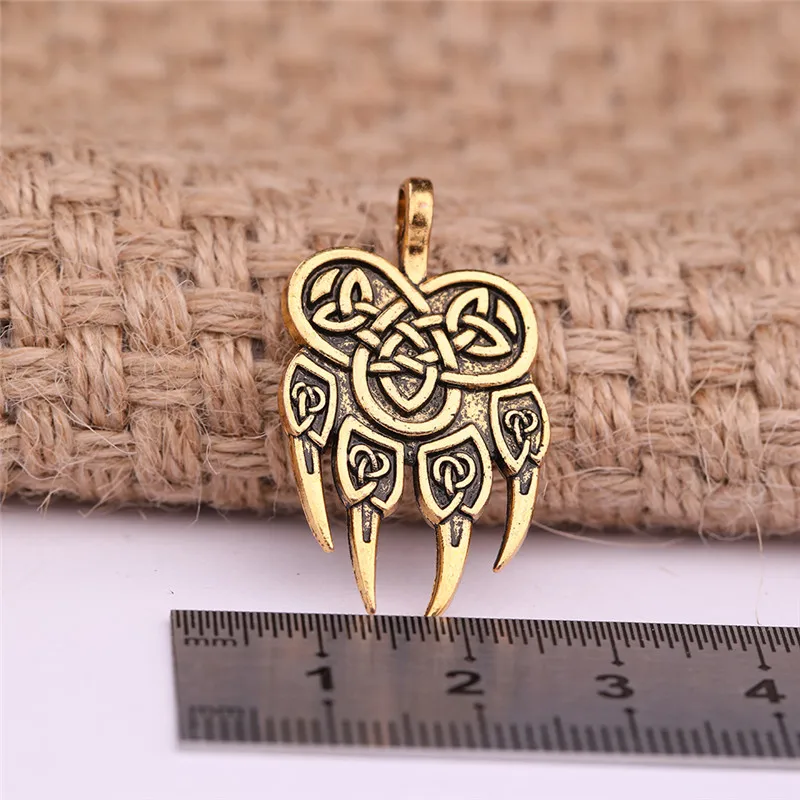 Skyrim Slavic Veles God Symbol Warding Bear Paw Charms Pendants Talisman Amulet Jewelry For DIY Bracelet Necklaces