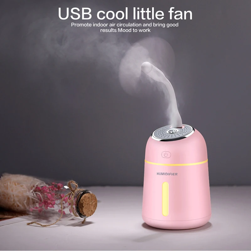 แบบพกพา Aromatherapy Air Humidifier USB Mist Maker Air Vaporizer USB Air พัดลมและไฟ led Aroma Essential Oil Diffuser