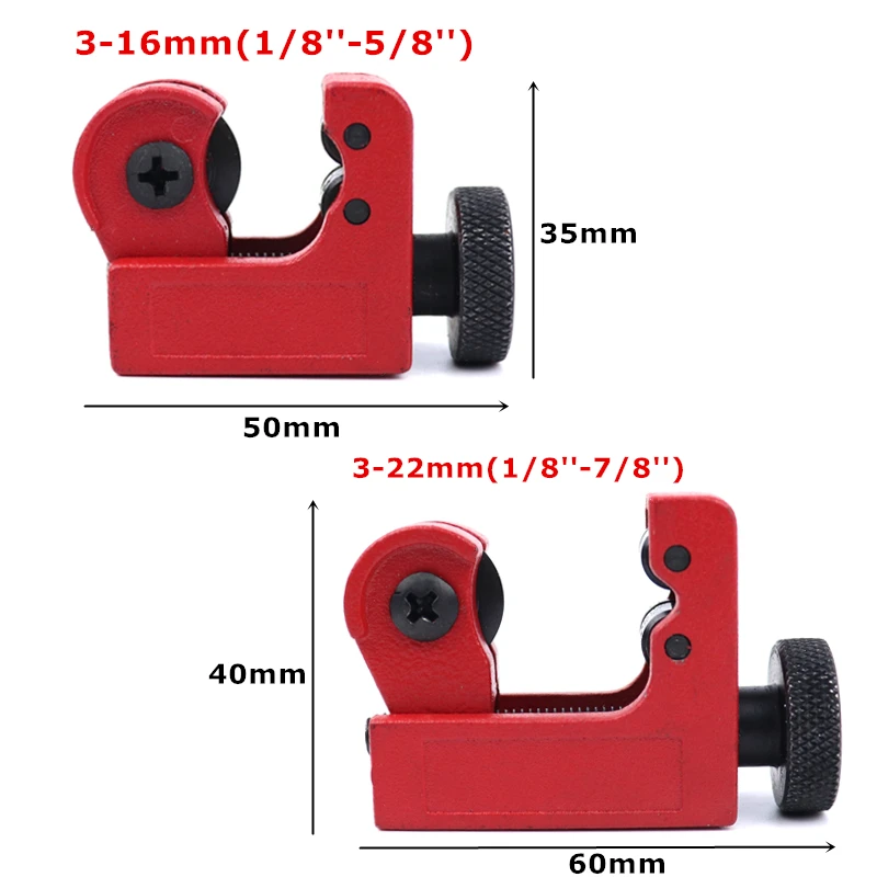 Mini cortador de tubos, herramienta de corte de tubos para fontanería, cizalla de tubos de cobre, latón, aluminio y plástico de 3-16/3-22mm