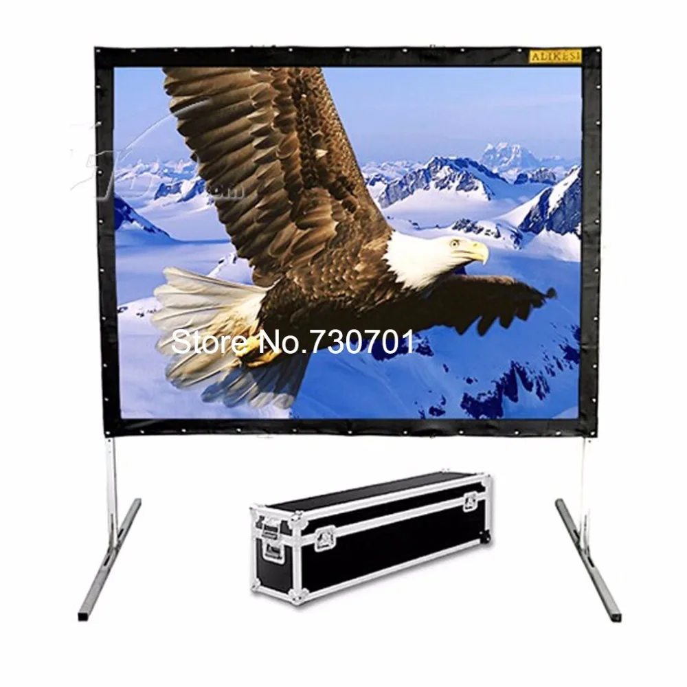 

Hot selling 100 inch 16:9 format Fast Quick Fold Projector screen for many size front and rear projection screen and case