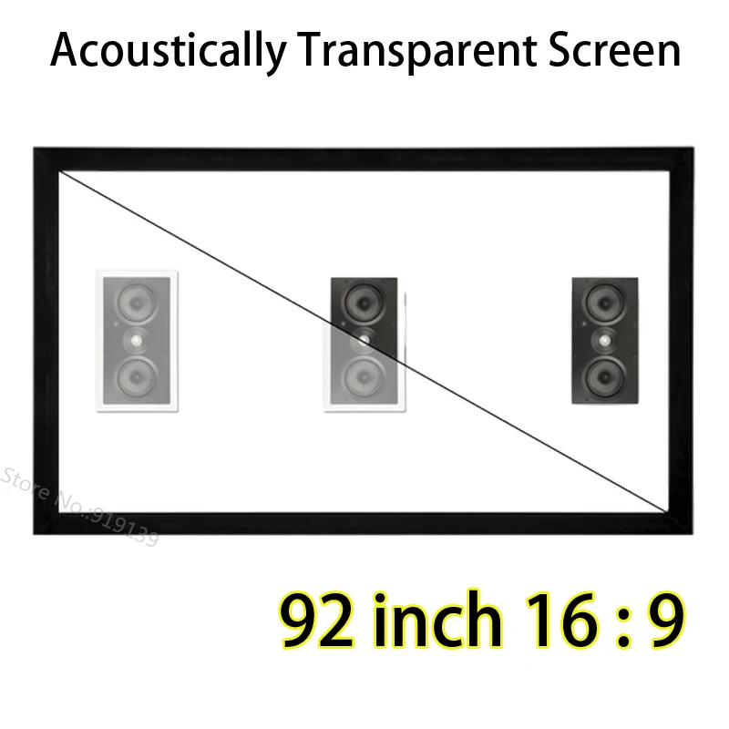 

Quality Image 92" Sound Penetration Fabric 16x9 DIY Fixed Frame Projection Screen Best For Home Theater Room